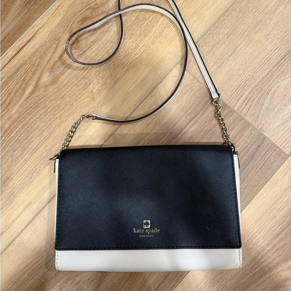 Kate Spade Elegant Black and Cream Crossbody Bag